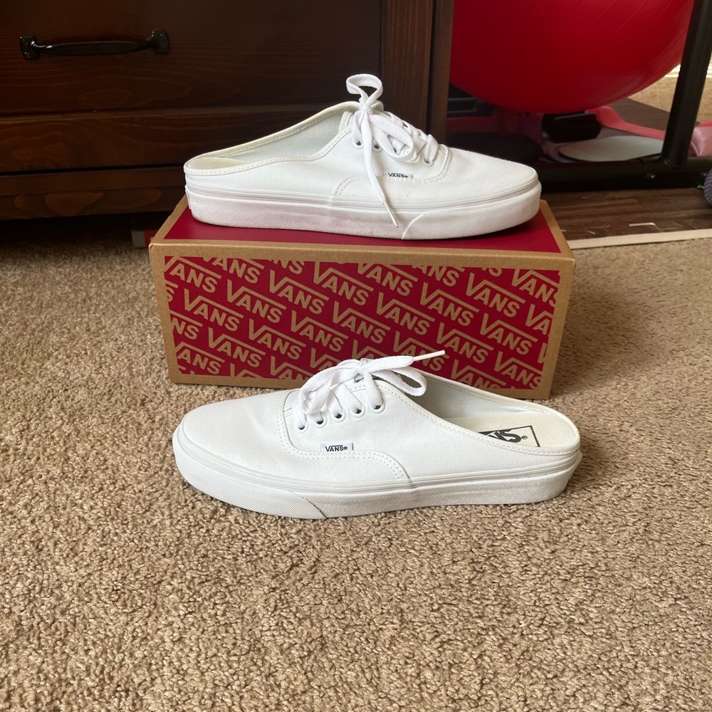 White vans mule sneakers